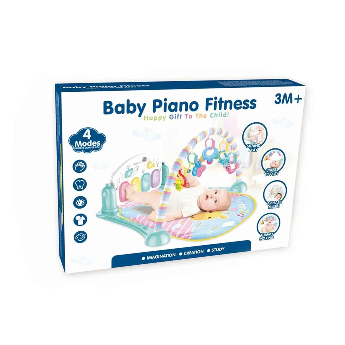0M Blue Pedal Piano Fitness Rack for Baby Image