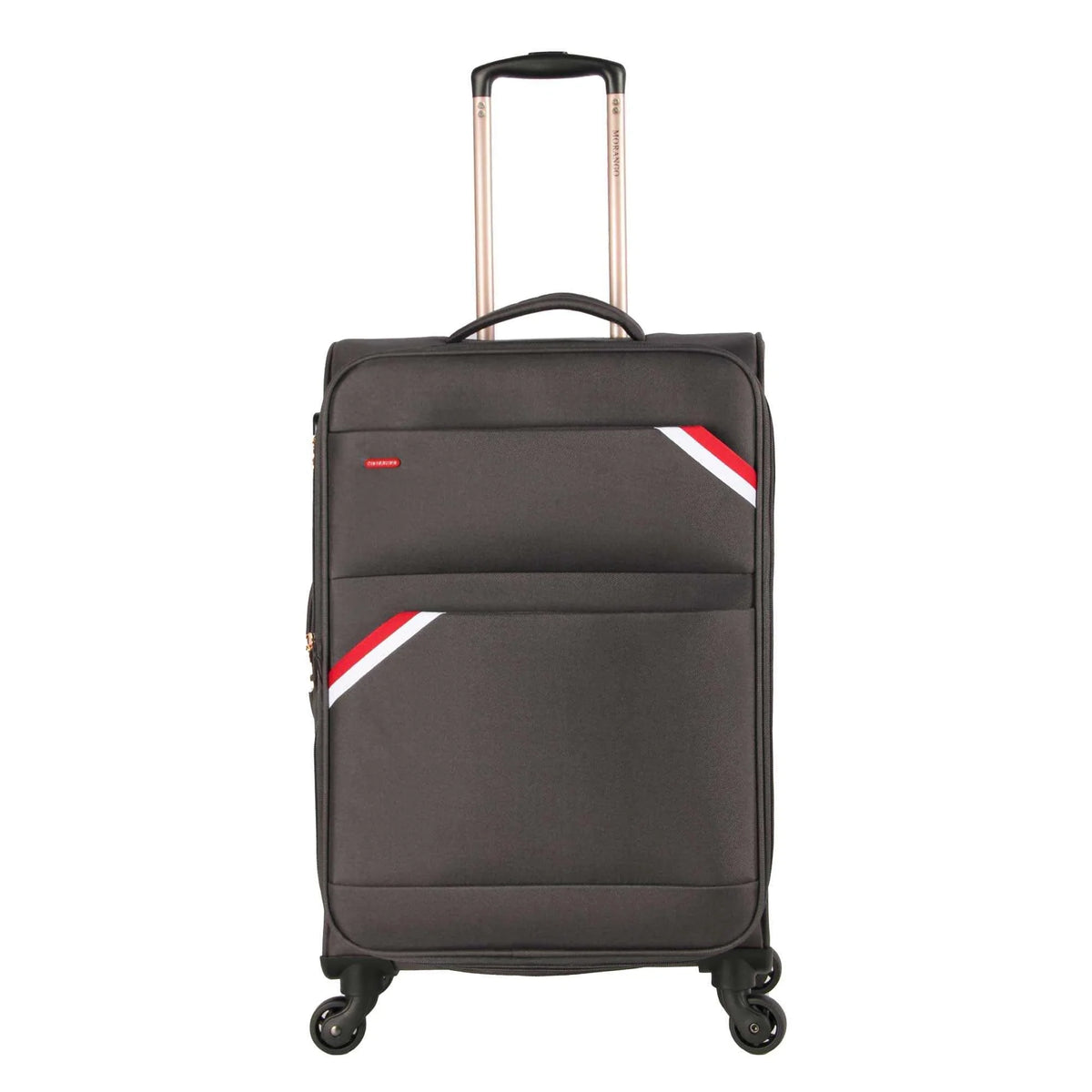 Dark Gray Striped Trolley Luggage Image