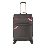 Dark Gray Striped Trolley Luggage Image