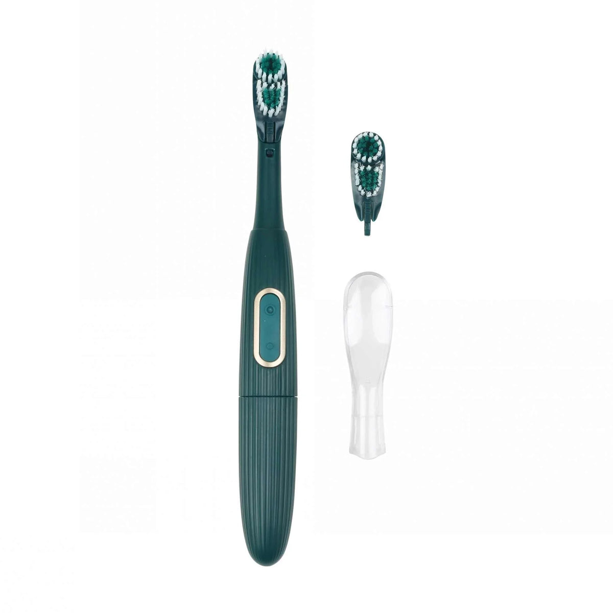 Free Dark Green Battery-operated toothbrush with a replacement head Image
