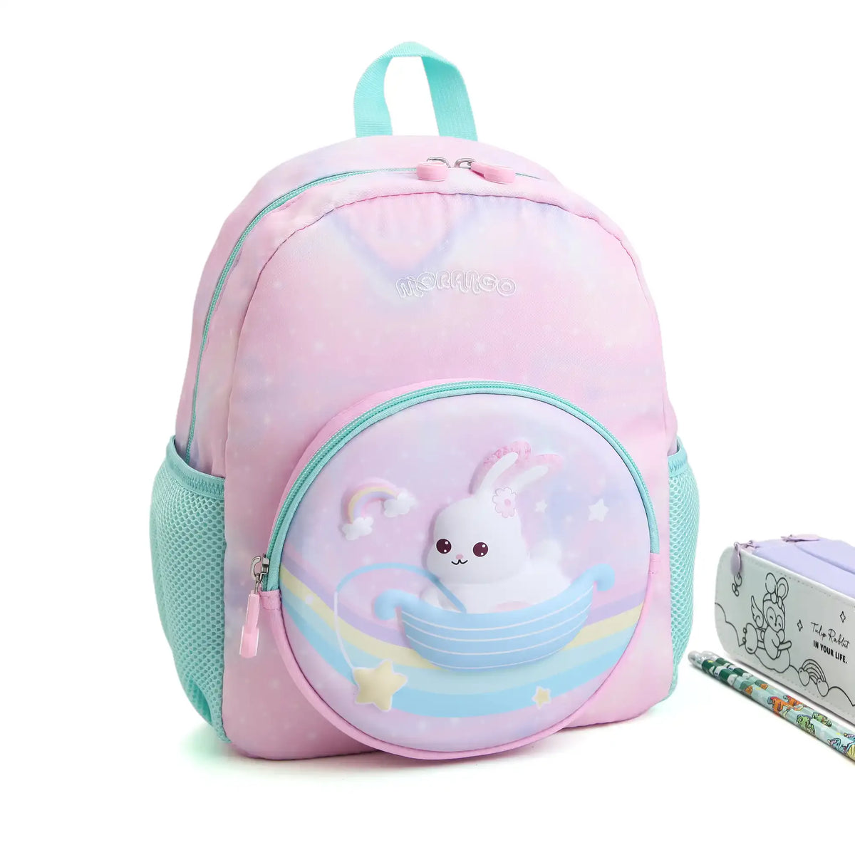 12 Pink Rabbit Backpack for Girls Image