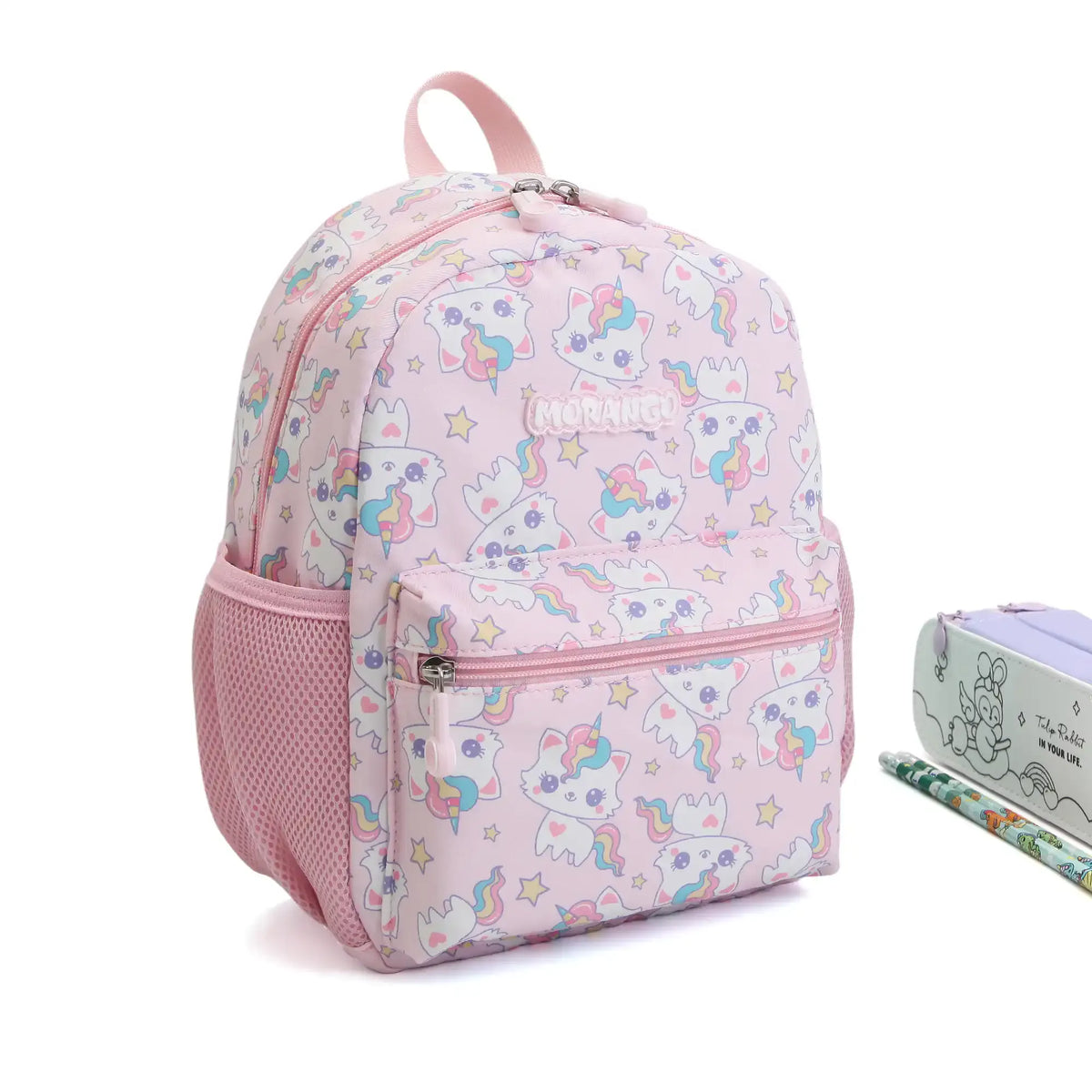 12 Pink Cat Backpack for Girls Image