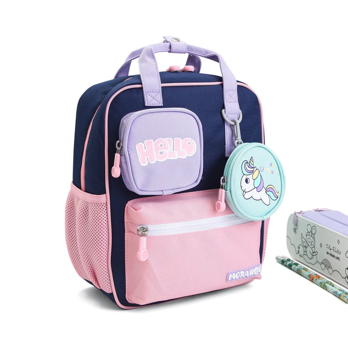 12 Navy Pink Backpack for Girls Image