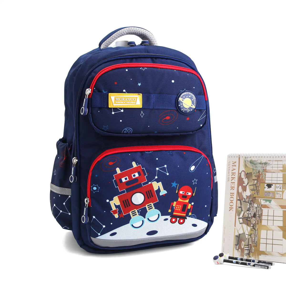 15.5 Navy Red Backpack for Boys Image