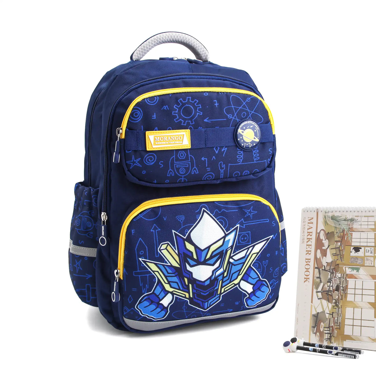 15.5 Navy Yellow Backpack for Boys Image