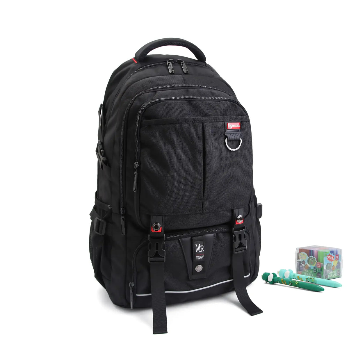 21 Black Adjustable Strap Backpack for Men Image