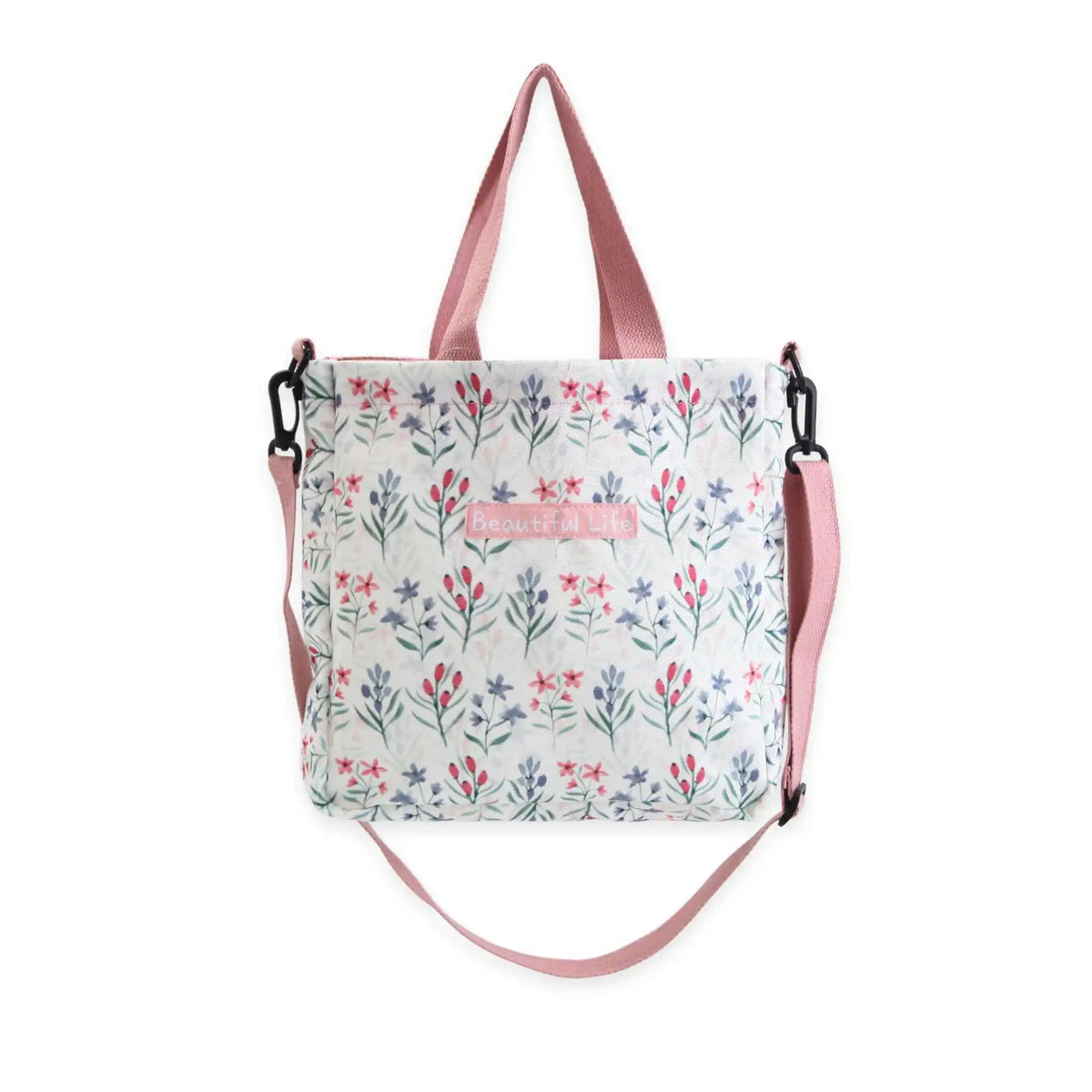 Free Pink Flower Cloth Bag for Women Image