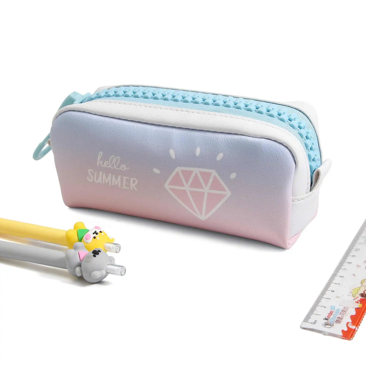 Free Blue Diamond Pencil Bag for Girls Image