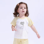 Light Yellow Printed Sport Basic T.Shirt For Baby Girl Image