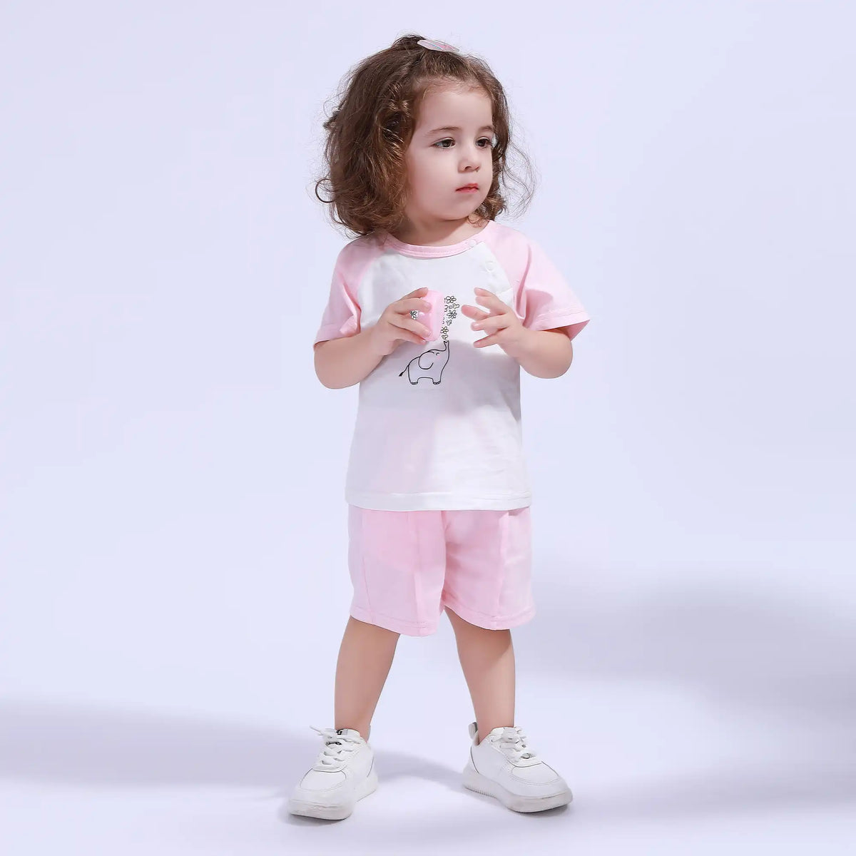 Ankle-Tied Sport Basic Shorts For Baby Girl Image
