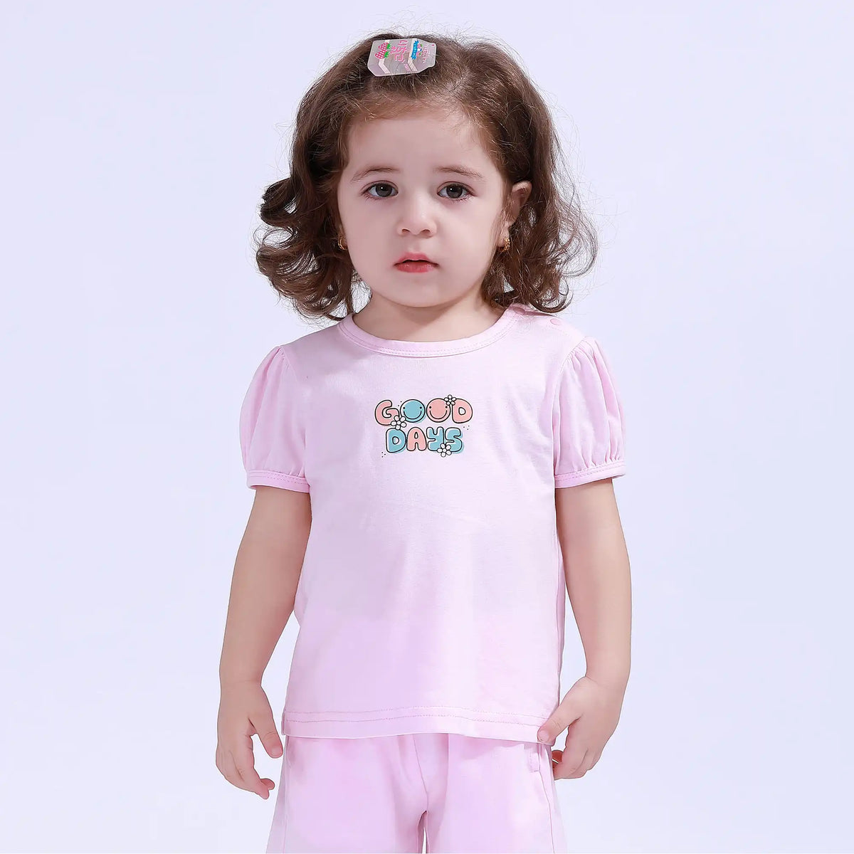 Pink Printed Sport Basic T.Shirt For Baby Girl Image