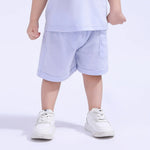 Light Blue Baggy Sport Basic Shorts For Baby Girl Image