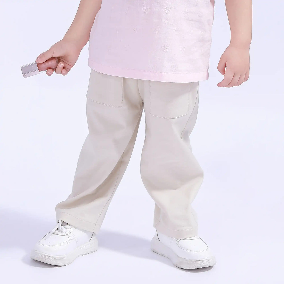 Beige Ordinary Basic Pants For Baby Girl Image