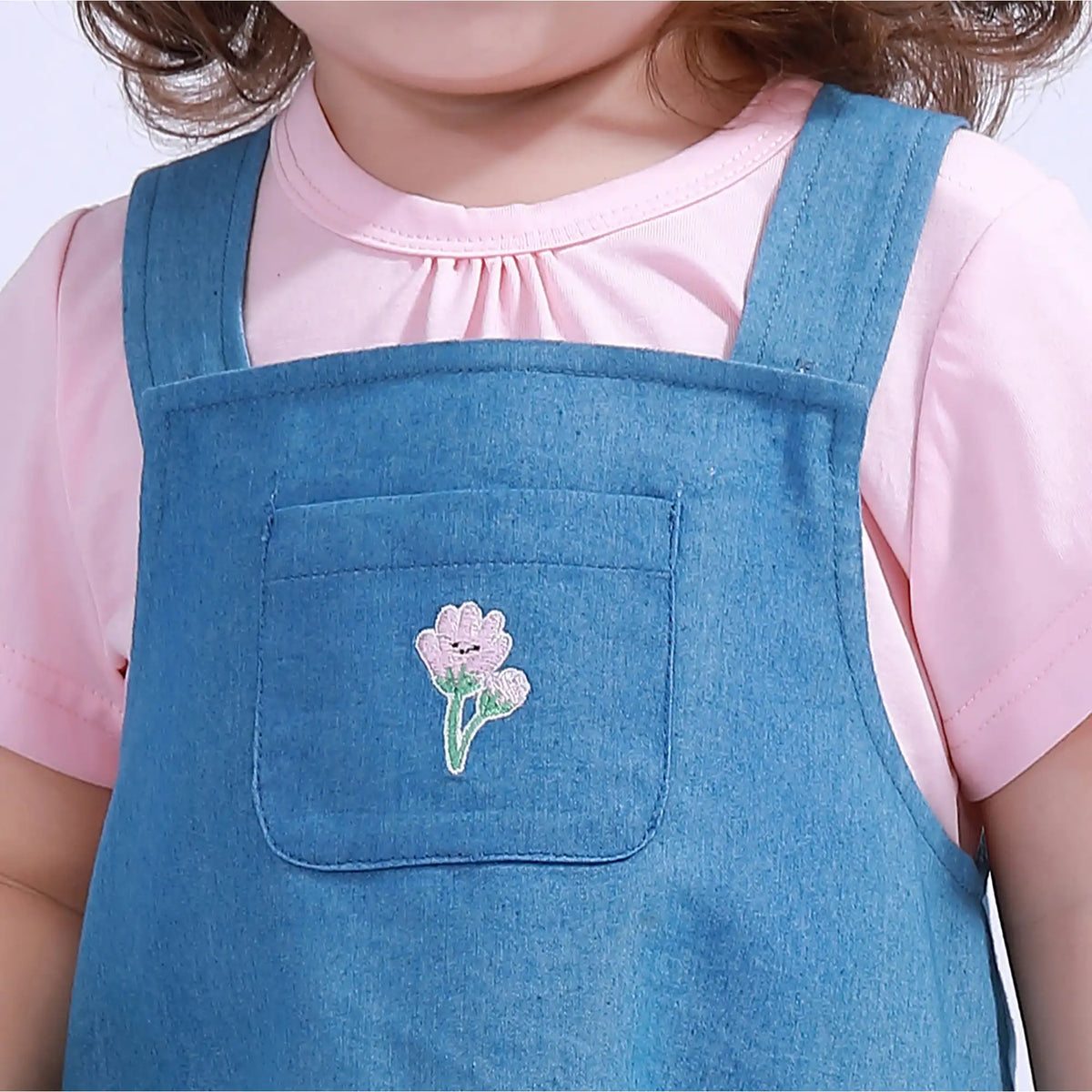 Light Pink Plain Basic T.Shirt For Baby Girl Image