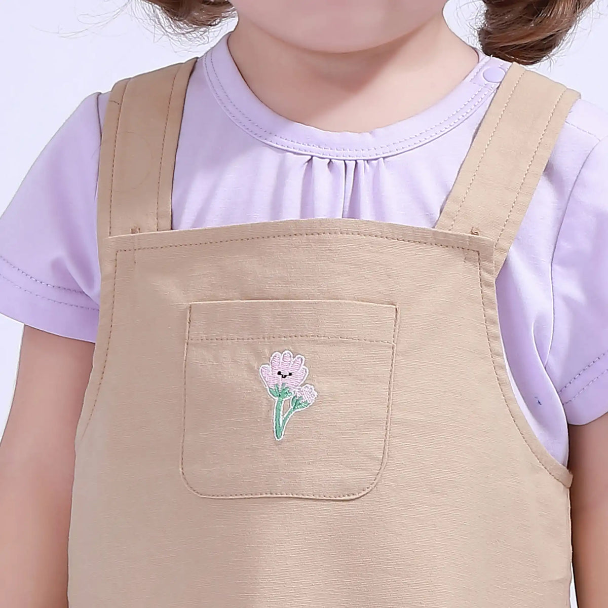 Purple Plain Basic T.Shirt For Baby Girl Image