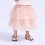 Pink Orange Puffy Basic Skirt For Baby Girl Image
