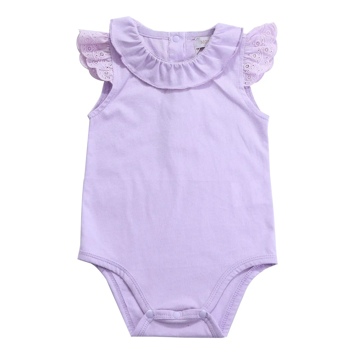 Light Purple Plain Basic Romper For Baby Girl Image