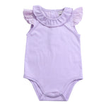 Light Purple Plain Basic Romper For Baby Girl Image