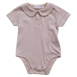 Khaki Plain Basic Romper For Baby Girl Image