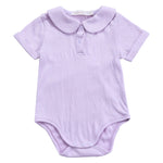 Light Purple Plain Basic Romper For Baby Girl Image