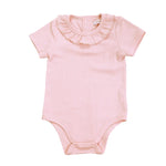 Light Pink Plain Basic Romper For Baby Girl Image