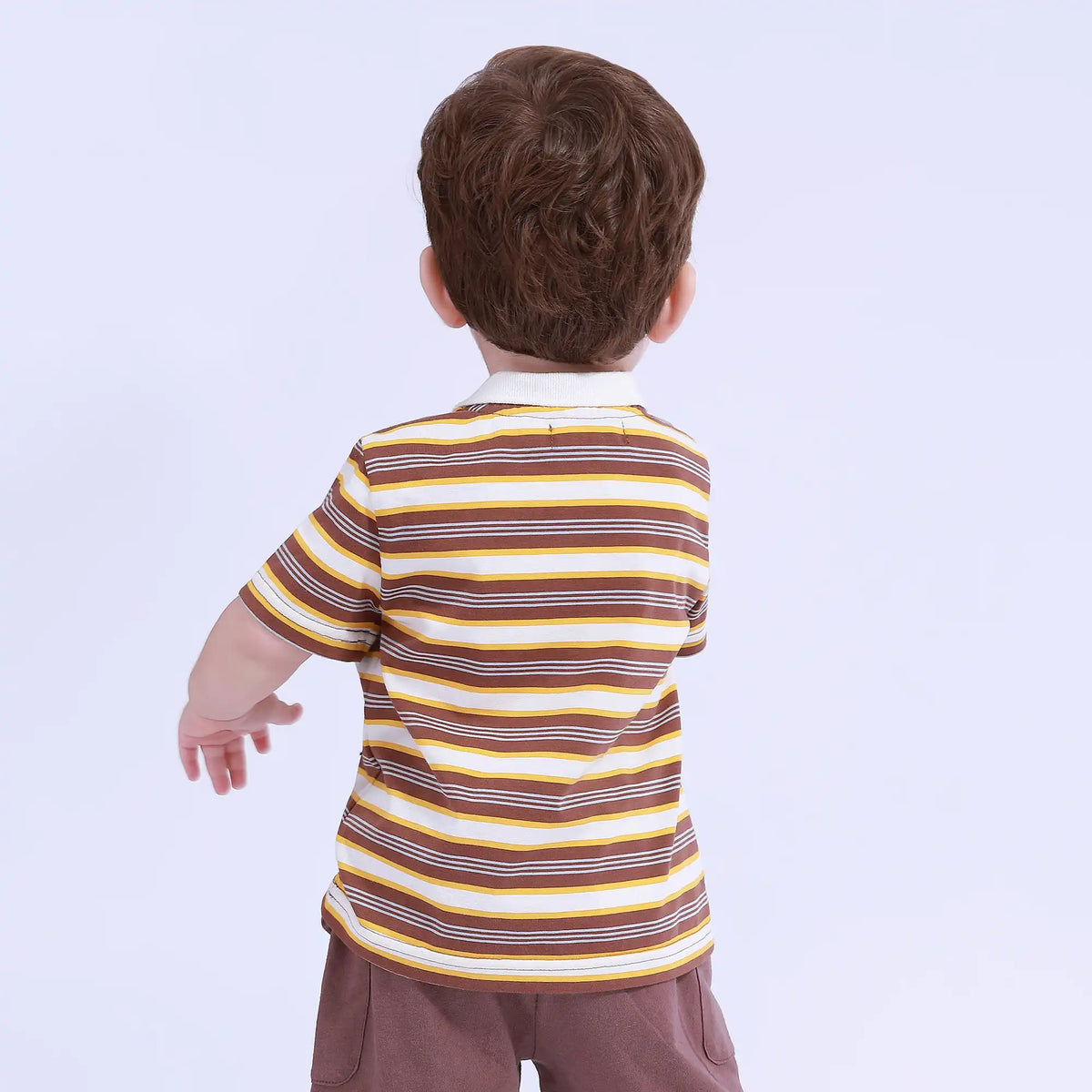 Striped Sport Basic Polo Shirt For Baby Boy Image