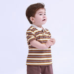 Striped Sport Basic Polo Shirt For Baby Boy Image