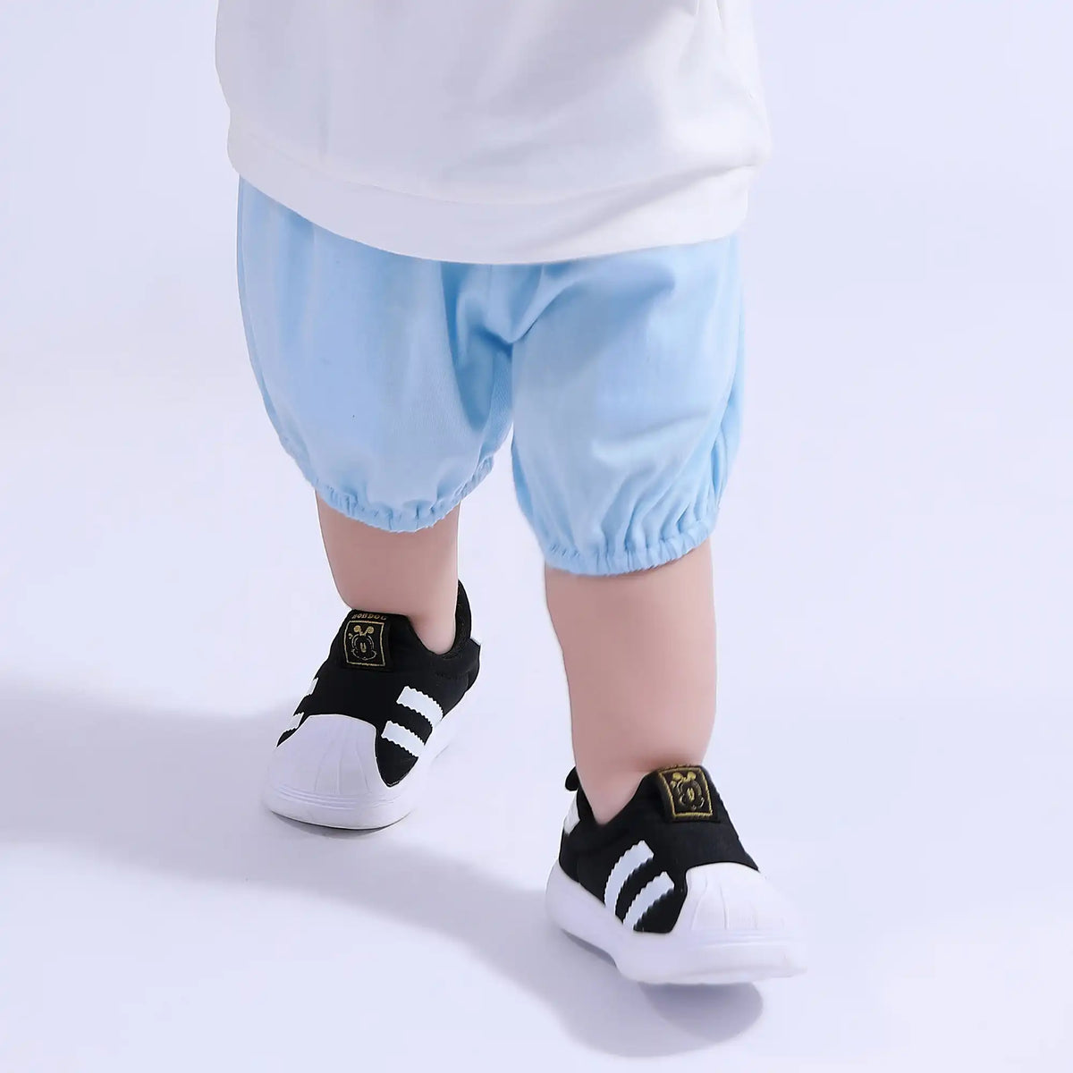 Blue Ankle-Tied Sport Basic Shorts For Baby Boy Image