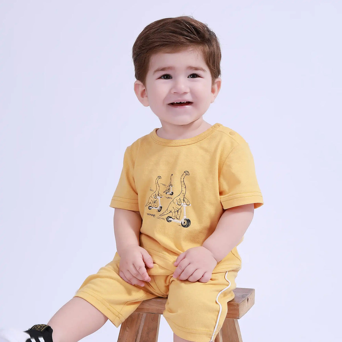 Yellow Printed Sport Basic T.Shirt For Baby Boy Image