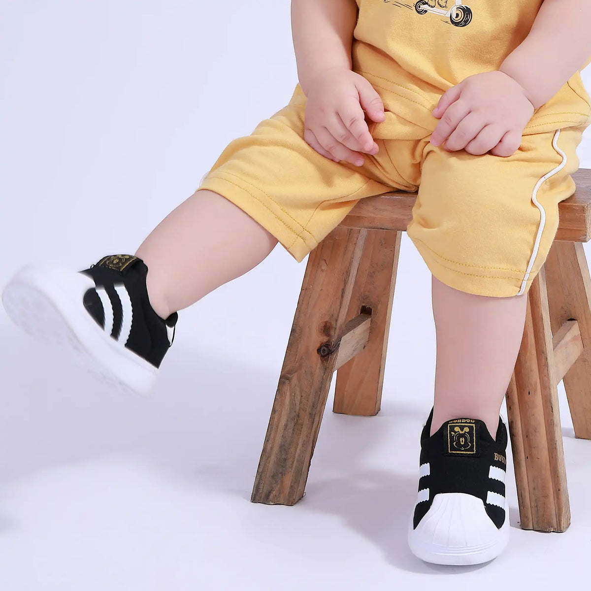 Yellow Baggy Sport Basic Pants For Baby Boy Image