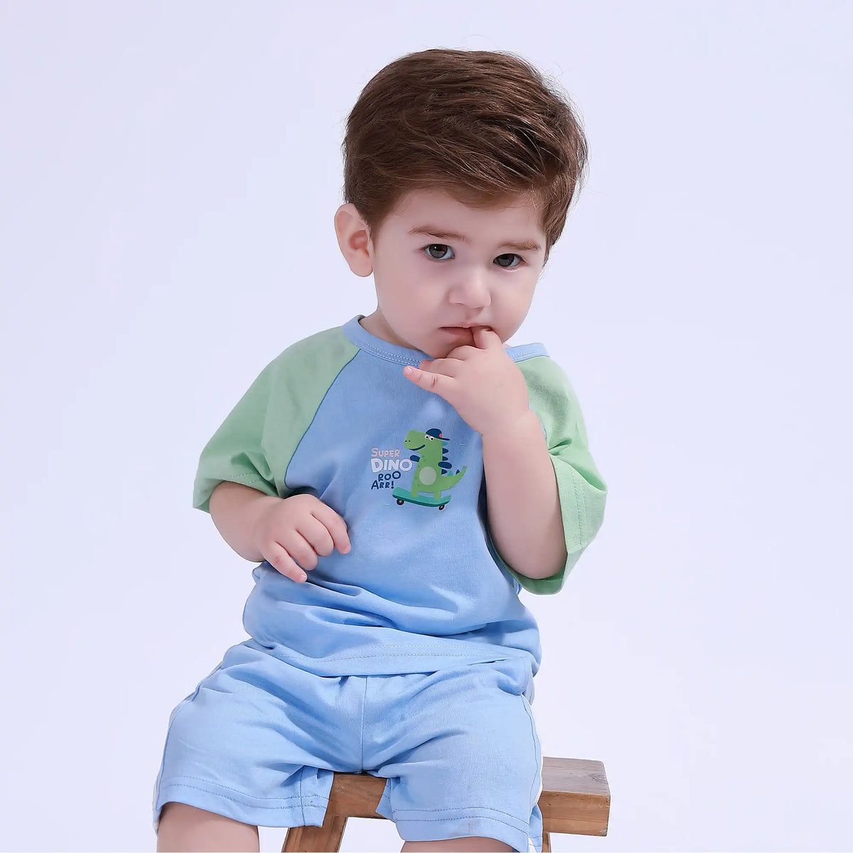 Sky Blue Printed Sport Basic T.Shirt For Baby Boy Image