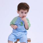 Sky Blue Printed Sport Basic T.Shirt For Baby Boy Image