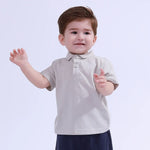 Light Gray Plain Sport Basic Polo Shirt For Baby Boy Image
