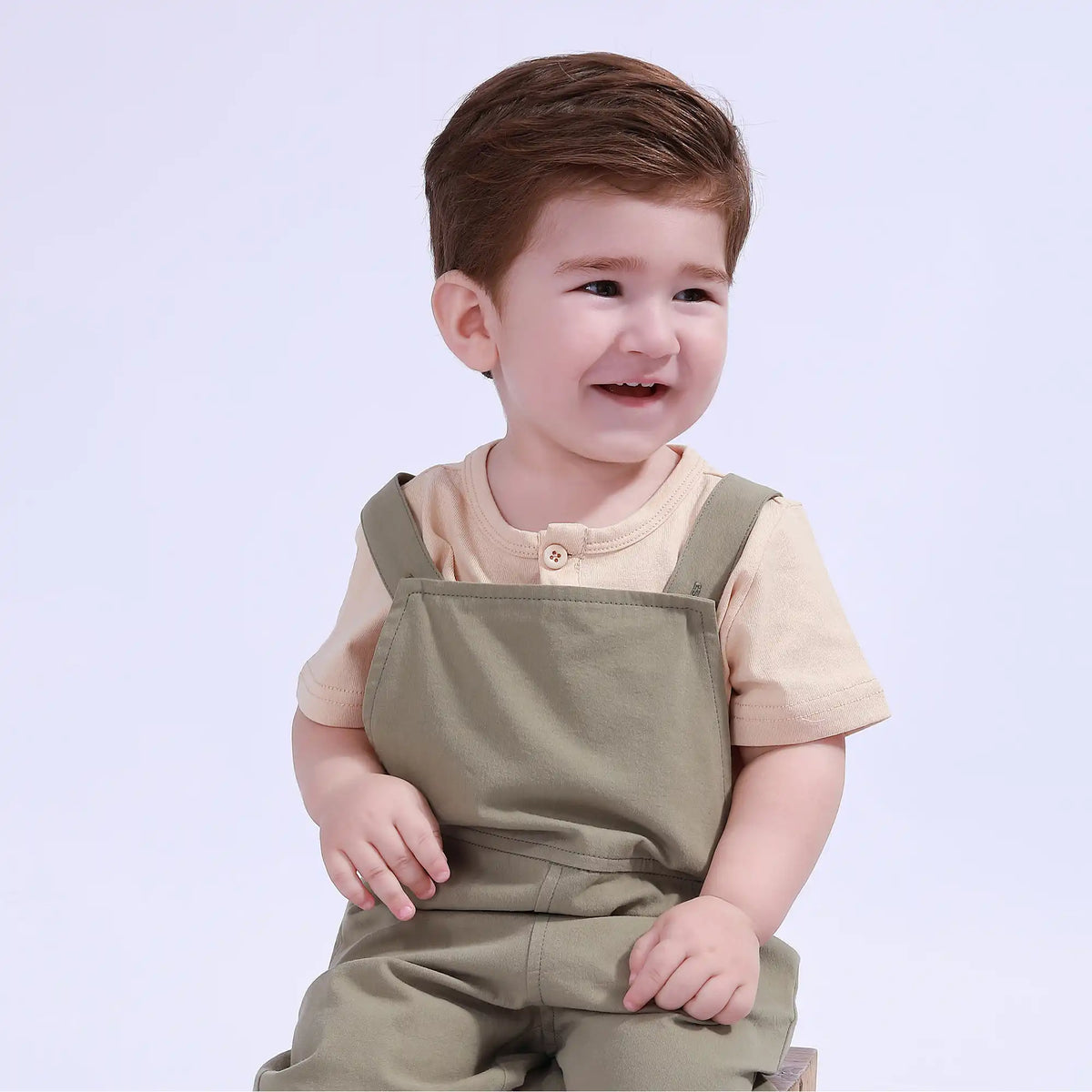 Khaki Plain Basic T.Shirt For Baby Boy Image