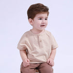 Khaki Stripes Striped Basic T.Shirt For Baby Boy Image
