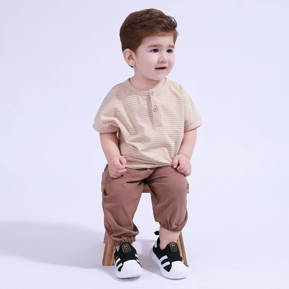 Striped Basic T.Shirt For Baby Boy Image