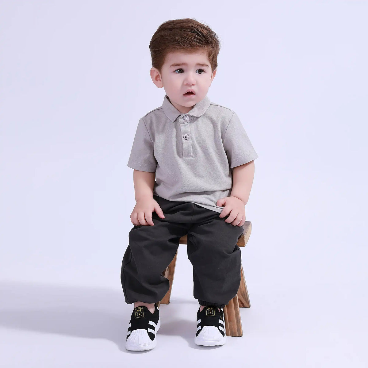 Plain Basic Polo Shirt For Baby Boy Image