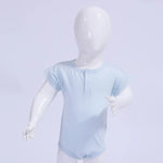 Light Blue Plain Basic Romper For Baby Boy Image