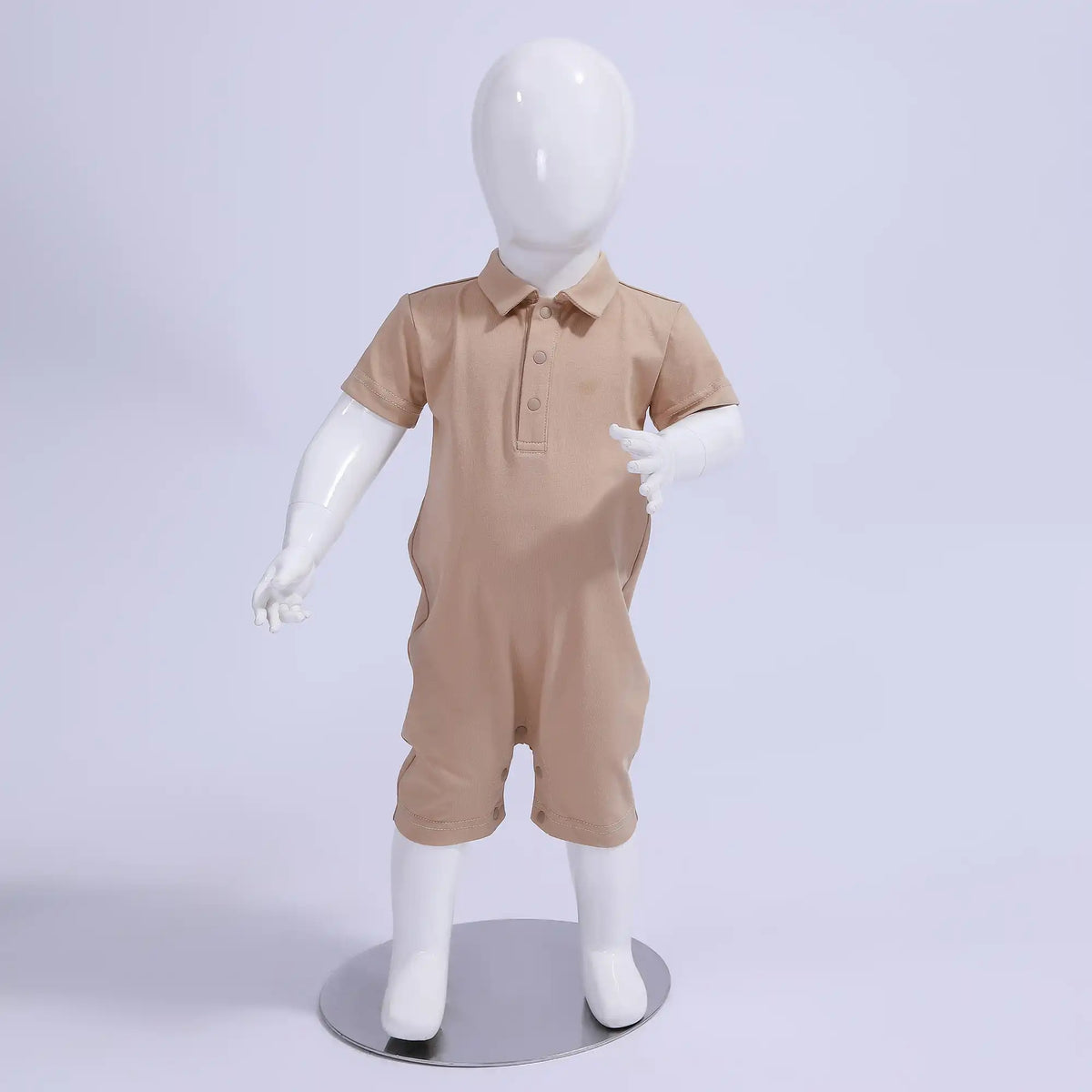 Light Blue Plain Basic Romper For Baby Boy Image