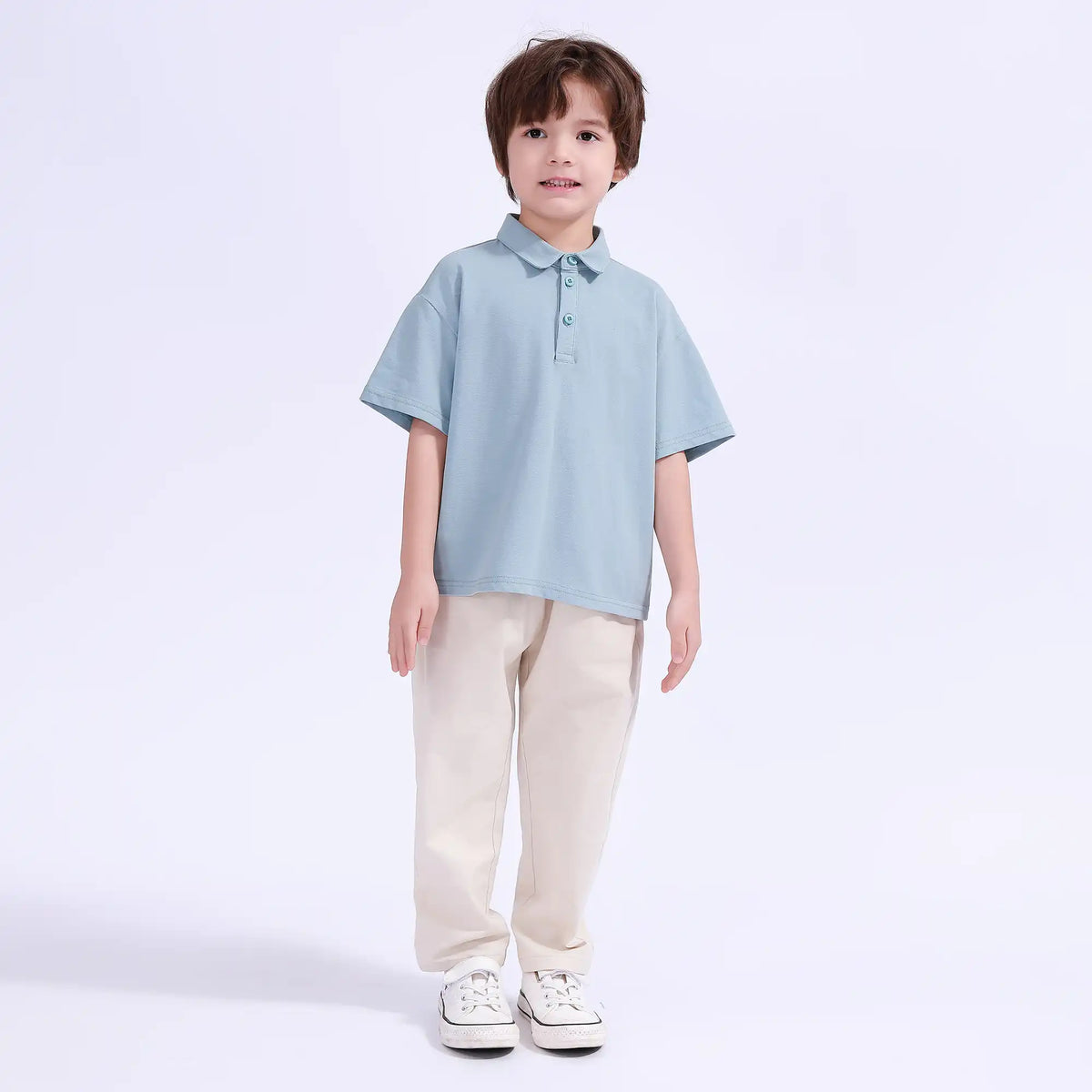 Plain Basic Polo Shirt For Boys Image