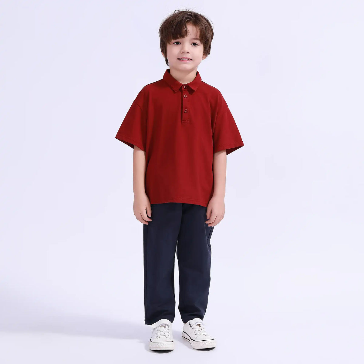Plain Basic Polo Shirt For Boys Image