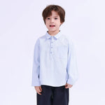 Sky Blue Plain Basic Shirt For Boys Image