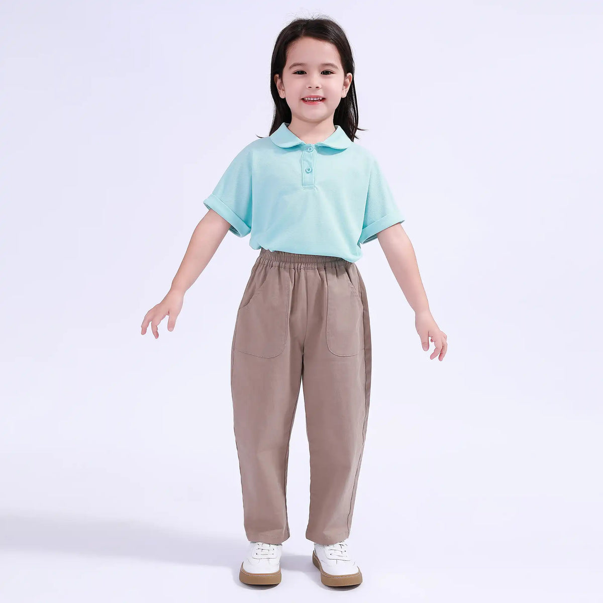 Plain Basic Polo Shirt For Girls Image
