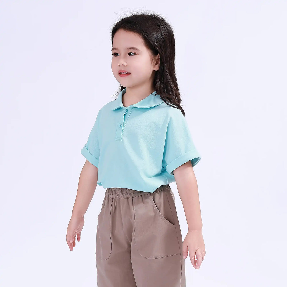 Plain Basic Polo Shirt For Girls Image