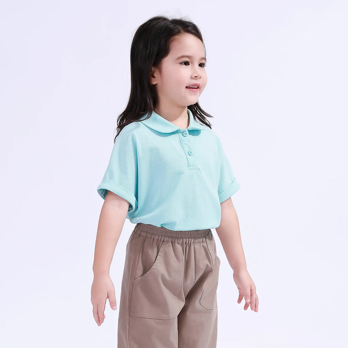 Plain Basic Polo Shirt For Girls Image