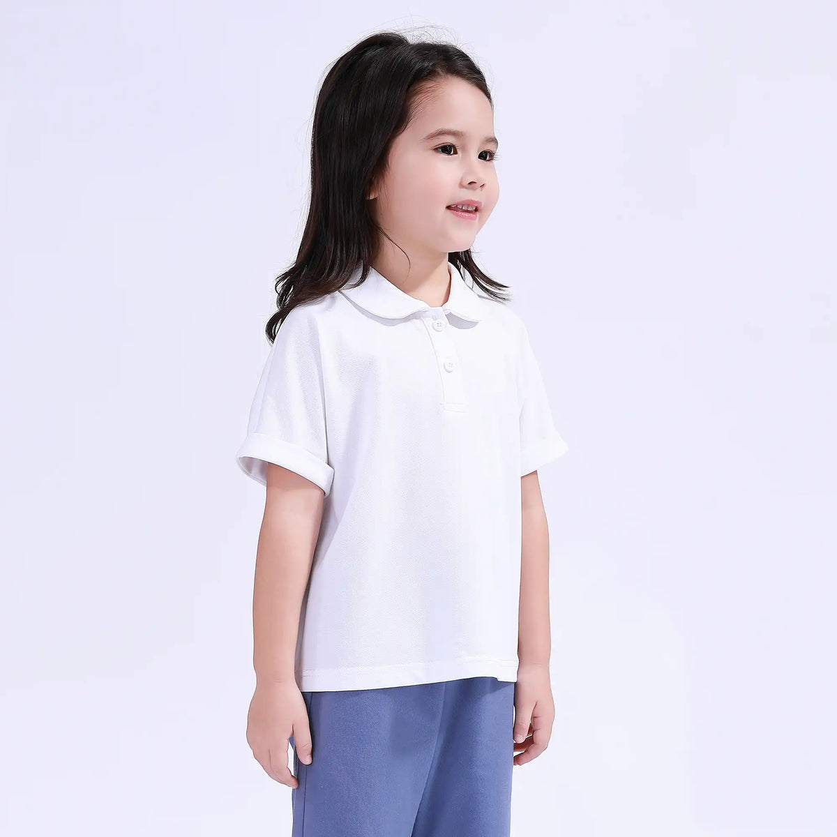 Plain Basic Polo Shirt For Girls Image