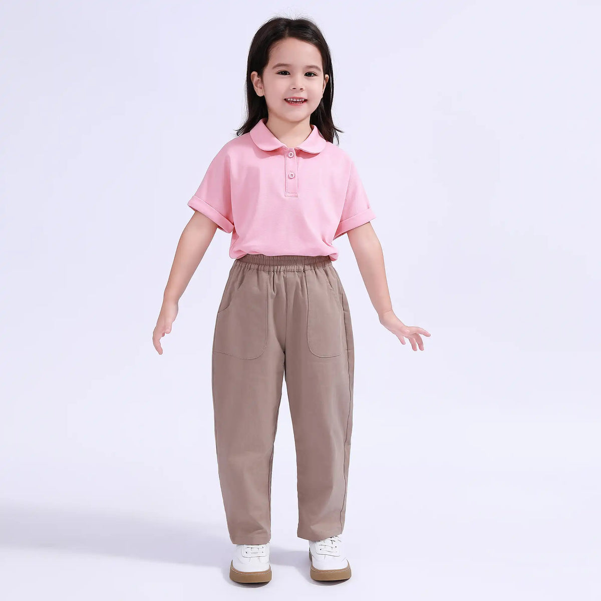 Plain Basic Polo Shirt For Girls Image