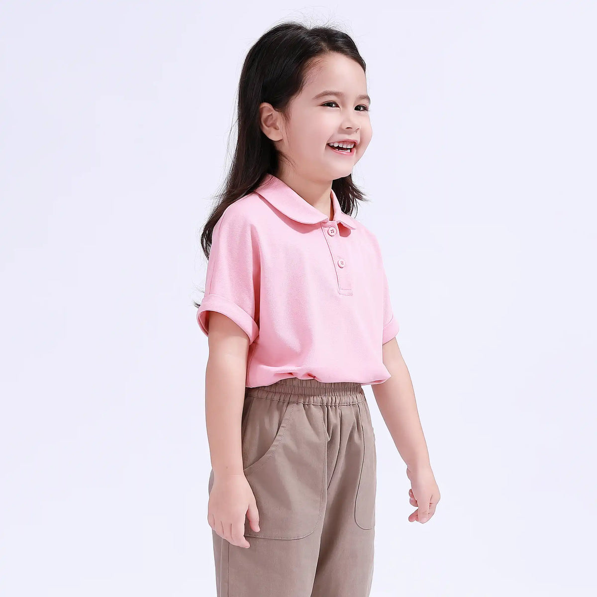 Plain Basic Polo Shirt For Girls Image