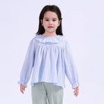 Sky Blue Plain Basic Blouse For Girls Image