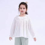 White Plain Basic Blouse For Girls Image